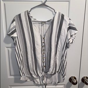 black and white stripped blouse